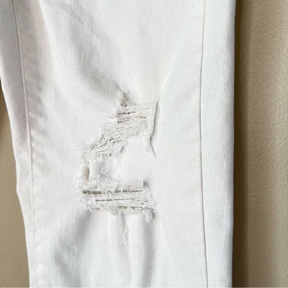 J Crew Ankle Crop Distressed Destroyed White Denim Jeans Style  Size 27 - Picture 5 of 16